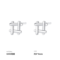 999纯银交织线条小巧耳钉女耳环耳饰养耳洞2025新款潮简约送女朋友老婆情人节七夕生日礼物