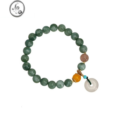 JiMiw新中式简约串珠国风平安扣莲蓬手链女高级感轻奢手饰百搭个性饰