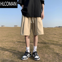 HLCOMAN卡其色工装短裤男款夏季宽松运动休闲裤子潮牌直筒阔腿沙滩五分裤