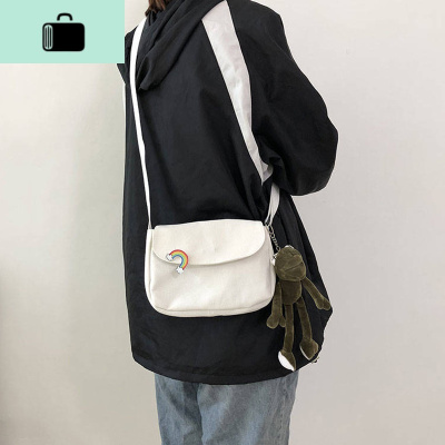 帆布包女单肩韩国简约百搭斜挎包ins日系帆布学生小包软妹小清新NEW LAKE女斜挎包