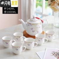 三维工匠茶具套装家用整套功夫现代简约一壶六杯带过滤网可高温1000壶 春花盛开一壶六杯 20件