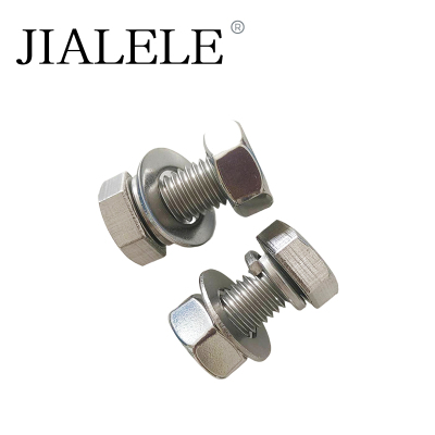 JIALELE 不锈钢螺丝穿钉带帽组合件(M6*100)强度6.8 4个/套