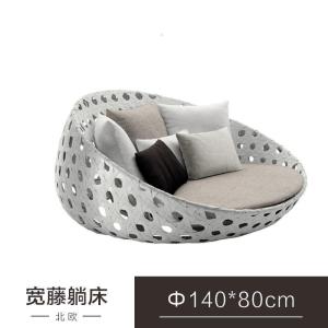 森美人户外躺床躺椅藤编室外露天游泳池创意藤椅藤沙发酒店高端躺床定制