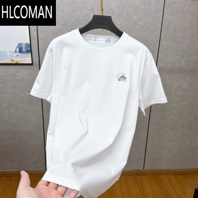 HLCOMAN索o娜凉爽 冰爽棉 顺滑亲肤 圆领短袖 男士夏季休闲透气t恤潮流