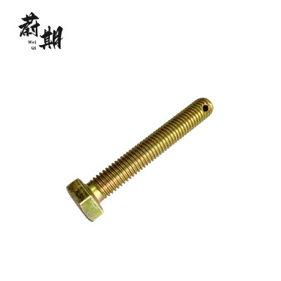 蔚期 GB31.1彩锌六角头螺杆带孔螺栓 M10*45 个