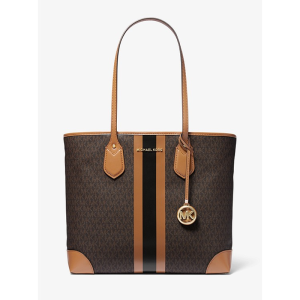 迈克·科尔斯(MICHAEL KORS) 女包新款 Eva系列 大号徽标条纹托特包女士手提包斜挎包 日常时尚 出勤百搭