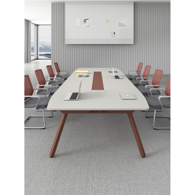 小窝厘 会议室桌椅简约时尚会议桌长桌280*宽100CM+7张椅子 含 安 装