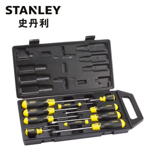 史丹利(STANLEY)胶柄一字十字螺丝批组套梅花平口起子改锥套装10件套 65-005C-23