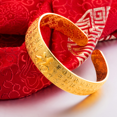 越南沙金女福字手镯 双喜鹊开口仿黄金手镯送妈妈奶奶首饰不掉色送女朋友老婆情人节七夕生日礼物