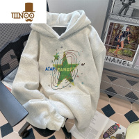 YANXU欧美高街vibe字母星星连帽卫衣男女宽松国潮复古港风情侣外套