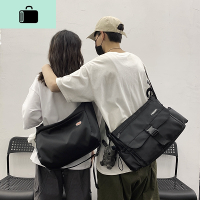 男士休闲斜挎包韩版工装单肩包女潮牌大学生上课背差包尼龙布NEW LAKE女斜挎包