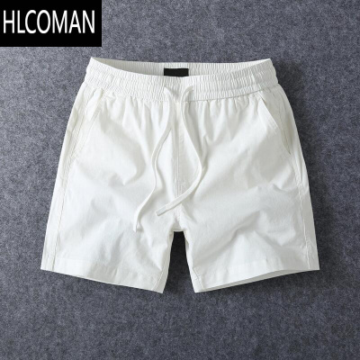 HLCOMAN夏季四分短裤男士美式休闲工装松紧腰青年松紧沙滩运动三分裤