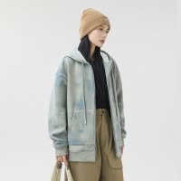 连帽开衫卫衣男女同款春季新款华棉刷毛复合牛奶丝休闲外套潮