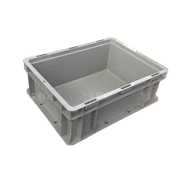 翌嘉YJ4121730 可堆式物流箱塑料周转箱塑料储物箱 无盖灰色 400*300*148