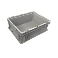 翌嘉YJ4121730 可堆式物流箱塑料周转箱塑料储物箱 无盖灰色 400*300*148