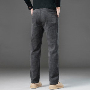 秋冬季雪尼尔休闲裤男士厚款直筒版型弹力轻商务新款男装