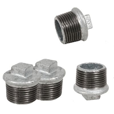 建支 国标热镀锌带边管堵/丝堵 玛钢 4分DN15 10个