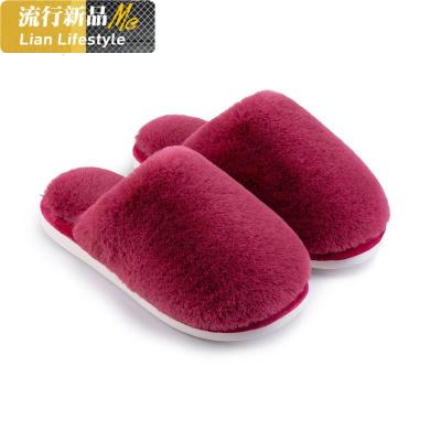 情侣拖鞋女冬室内毛拖鞋可爱软底毛绒棉拖鞋家居家用棉拖保暖知义(ZHIYI)