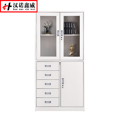 汉诺鑫威钢制办公文件柜铁皮柜矮柜资料密码带锁凭证档案员工储物更衣柜子偏五斗文件柜