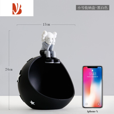 三维工匠黑色趣味纸巾盒子客厅轻奢ins风创意艺术感抽纸盒餐巾纸抽盒 24cm-灰色收纳盒