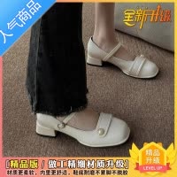 SUNTEK法式粗跟复古玛丽珍鞋女鞋子2023年春夏季新款小众中高跟方头单鞋