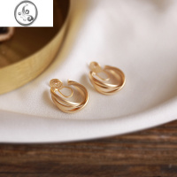 JiMi哑金耳圈无耳洞耳夹女蚊香盘耳夹金属高级感无痛耳饰复古轻奢耳环
