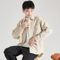 [2.5折价115元]唐狮早秋新款男长袖衬衫男休闲舒适百搭潮流简约感长袖衬衫潮