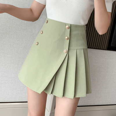 玳恩不规则百褶裙2021年春季新款高腰显瘦短裙a字包臀裙子女士半身裙