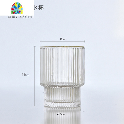 棱条描金凉水壶 玻璃 可高温加厚创意家用大容量果汁杯水瓶套装 FENGHOU 描金玻璃壶烧水壶