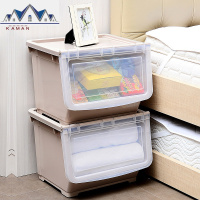 大号塑料收纳箱可叠加衣服玩具零食品有盖整理箱厨房储物箱置物架 三维工匠