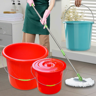 塑料手提红色水桶家用大小加厚带盖子耐摔提水摔不烂洗车衣服拖地