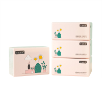 艾逸瑶选 原生木浆粉色生活200张4包软纸抽 独立小包装 170mmX120mm(四层) AYYX008-4