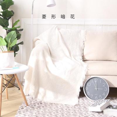 家柏饰(CORATED)沙发巾全盖布北欧沙发垫套毯冬季加厚弹力通用懒人沙发罩 菱形暗花 90*90cm