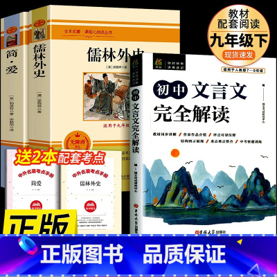 九年级下必读名著+文言文 [正版]书籍 简爱和儒林外史全2册原著完整版九年级下册必读书无删减初三初中学生课外书阅读读物经