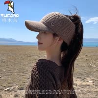 帽子女2024冬季空顶加厚护耳保暖鸭舌帽显脸小户外防寒针织毛线帽