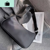 尼龙布腋下包女黑色2020新款复古网红ins百搭法棍单肩斜跨包NEW LAKE 高级黑秒发女士单肩包