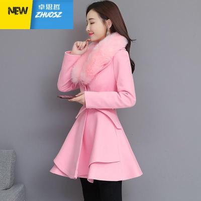 新款毛呢外套女中长款韩版妮子秋冬款修身显瘦学生2019流行大衣女ZHUOSIZHE卓思哲
