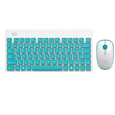 富德1500无线键盘鼠标套装超薄便携樱桃滚轮智能开关可调节支架移动办公商务键鼠套装白绿色