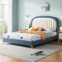 欧梵森儿童床男孩女孩卡通软包床现代简约卧室真皮床储物单双人床