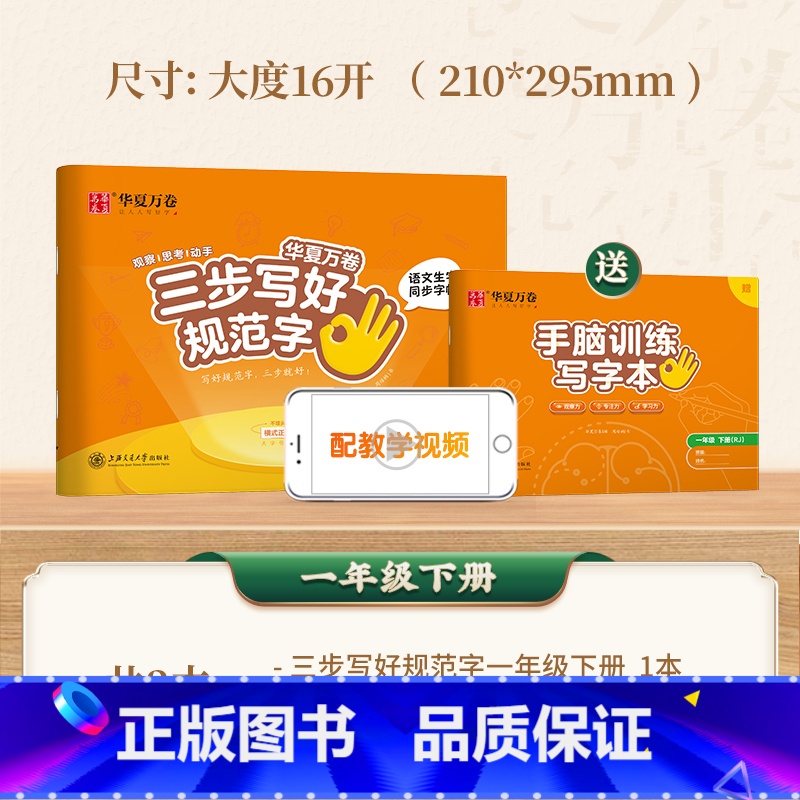 1年级下册[赠手脑训练本] [正版]三步写好规范字小学语文字帖人教版同步练字本一二三四五六年级上下册一课一练书法练字儿童