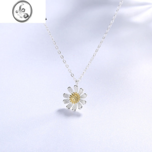 JiMiS925小雏菊花银银项链女锁骨吊坠韩版ins简约银饰品日韩潮送女友