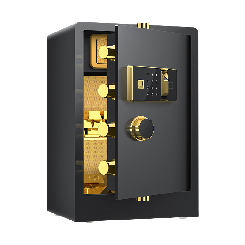 鑫星奈 XXN4060641 全钢实心保险柜办公防盗保险箱 高60cm带轮子黑色指纹款