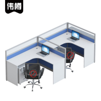 伟樽屏风办公桌双人位带柜280*120*110cm套
