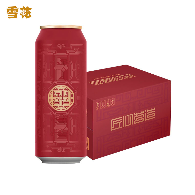 雪花啤酒(snowbeer) 10度匠心营造啤酒 500ml*12听 整箱装
