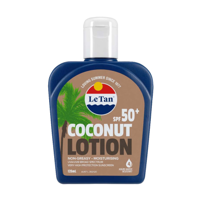 Le Tan 水果味防晒乳防晒霜 SPF50+椰子味果香防晒 125ml 1瓶装 隔离防水防汗 澳洲进口