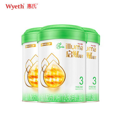 惠氏启赋(Wyeth illuma)启赋有机蕴萃幼儿配方奶粉(3段,900克)*3