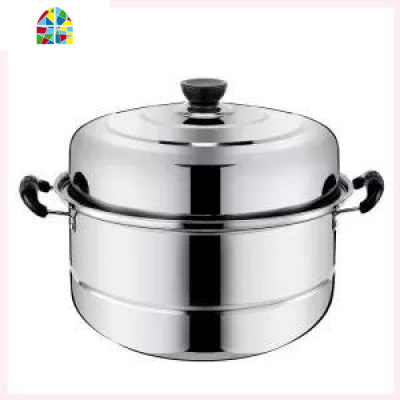 大容量蒸30400不锈钢二2层小家用蒸笼汤锅加厚燃气电磁炉适用 FENGHOU 30cm四层加厚底-TBLH