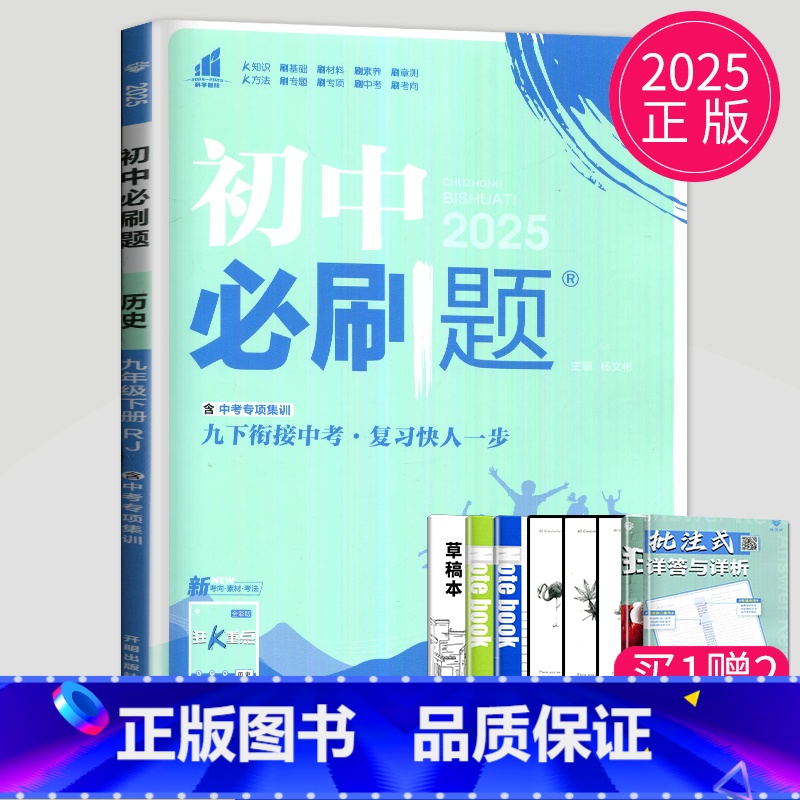 历史 九年级下 人教版 [正版]2024新版初中必刷题九年级上册下册数学英语化学物理九下人教版苏科版苏教版沪教江苏初三必