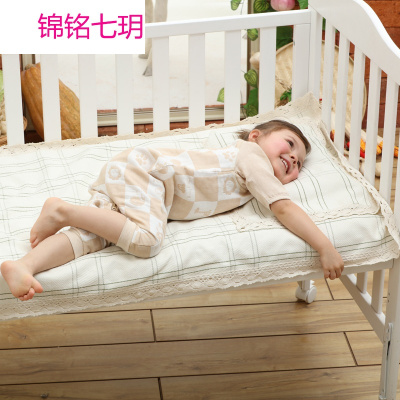 锦铭七玥 棉麻凉席两件套棉麻席子+棉麻枕席招