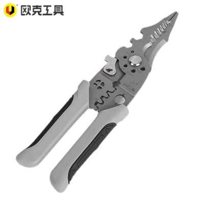 欧克 多功能剥线钳电缆压线钳剥皮剪刀 尖嘴多用9寸OK-9201/把